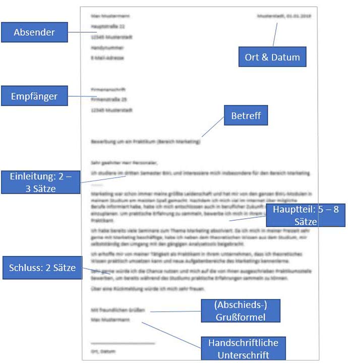 Bewerbung Praktikum Anschreiben