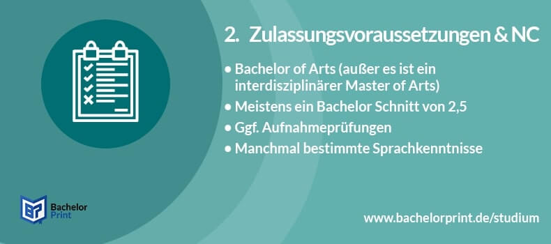 Master of Arts Zulassungsvoraussetzungen NC