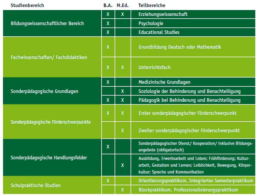 Studieninhalte des Sonderpädagogik Studiums in der PH Ludwigsburg